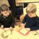 children making toast