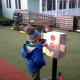 child looking at traffic lights