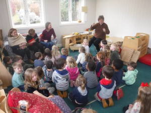 young children in ukulele session 