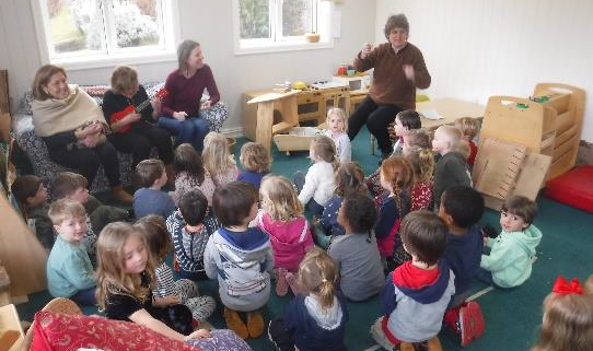 young children in ukulele session