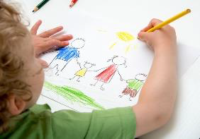 child drawing people